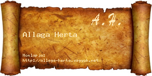 Allaga Herta névjegykártya